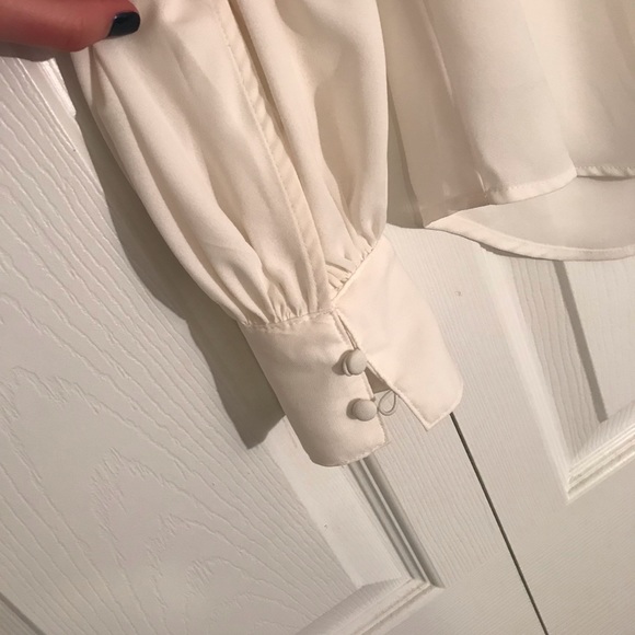 Express White Long Sleeve Blouse - Picture 3 of 5